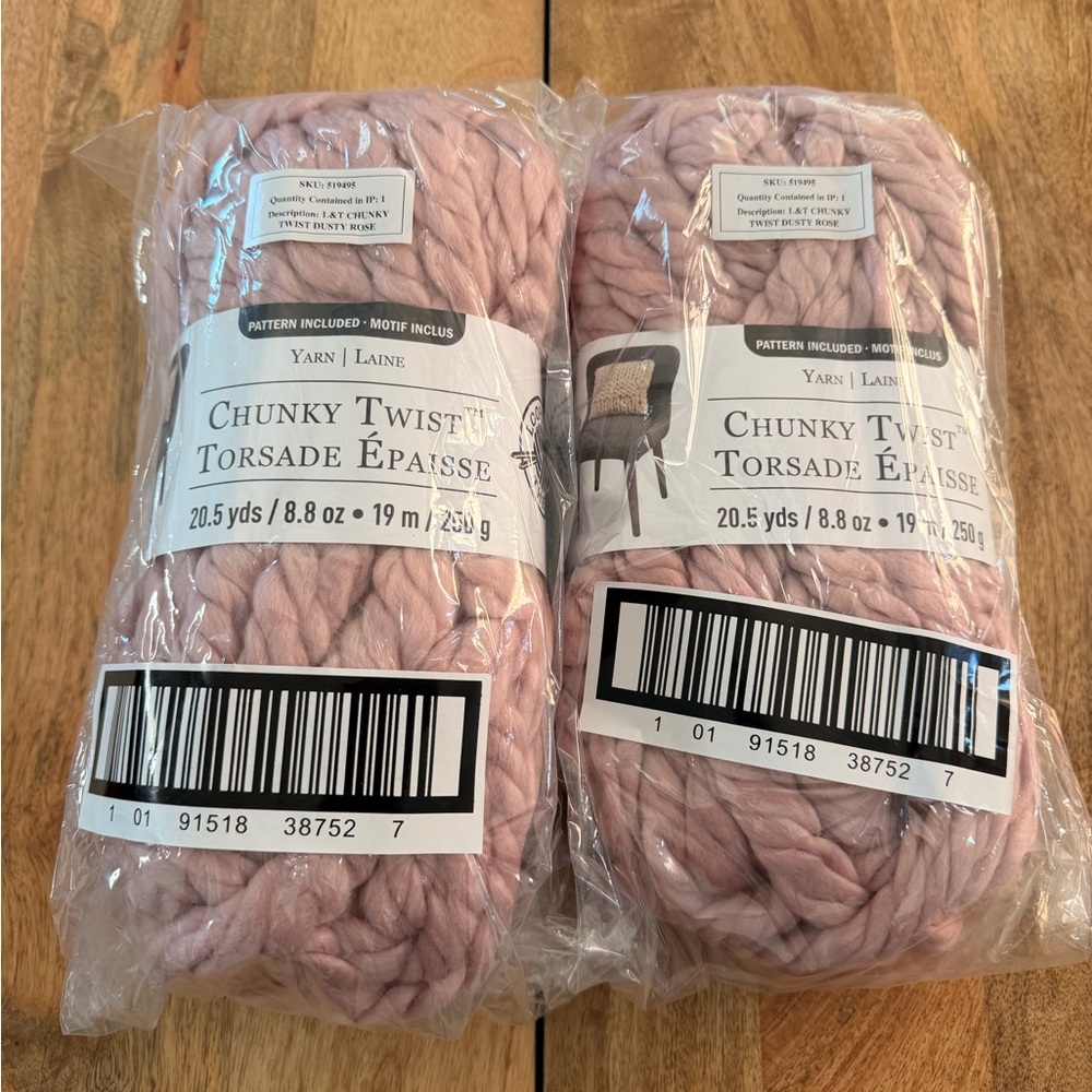 New Loops and Threads Chunky Twist Yarn in Dusty Pink